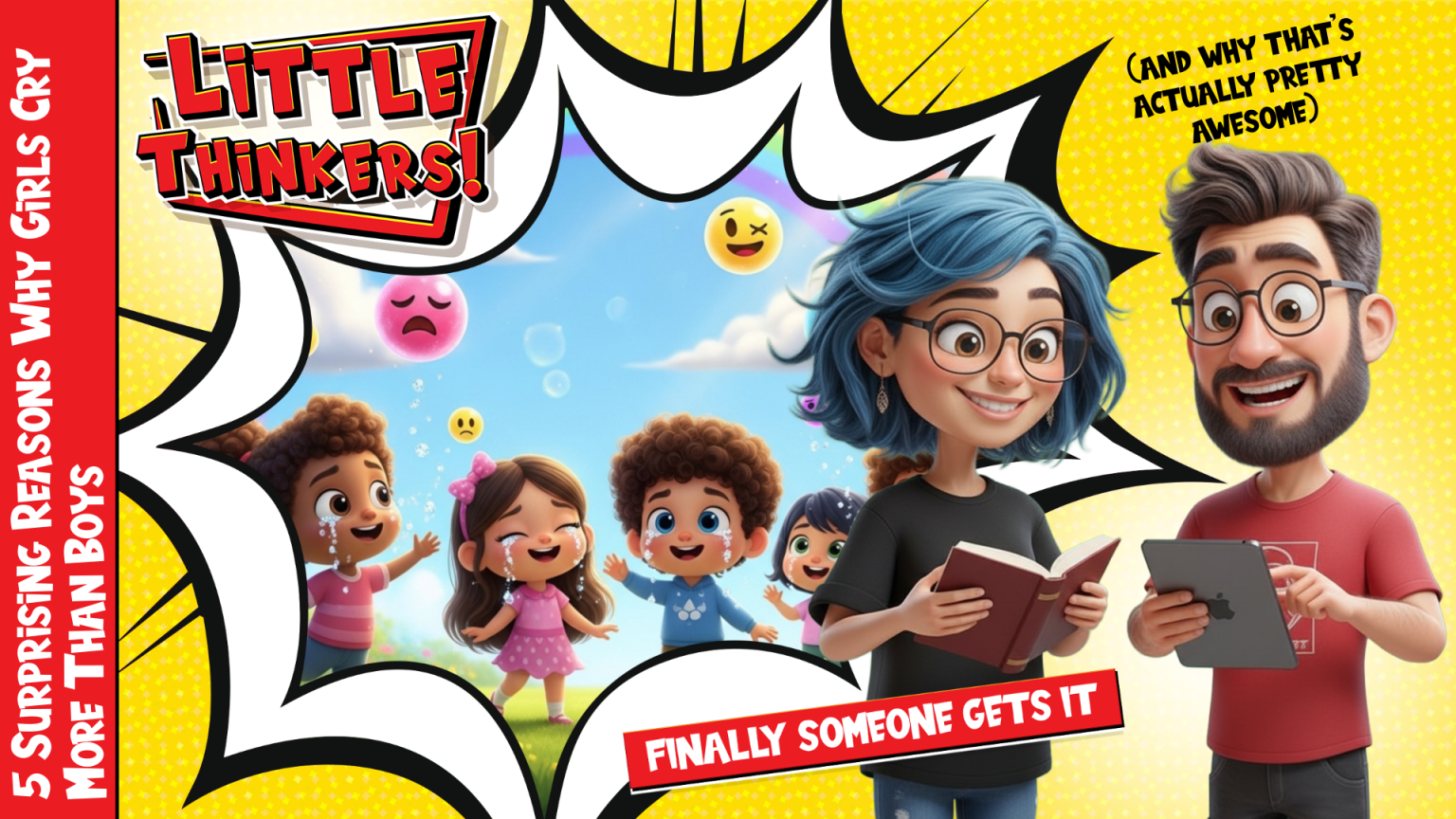 Lets Read! - 5 Surprising Reasons Why Girls Cry More Than Boys (and why that's actually pretty awesome) (Thumbnail)