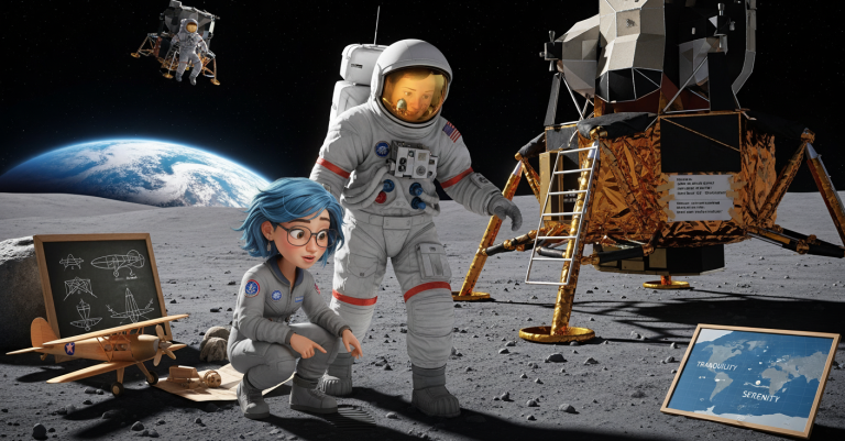 Lets Rewind! Neil Armstrong's Quiet Steps (Custom Background)