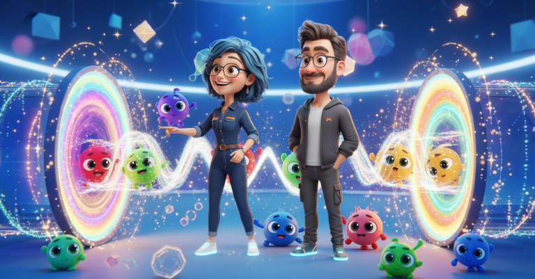 Lets-Think-Particles Playing Hide and Seek (Custom Background)