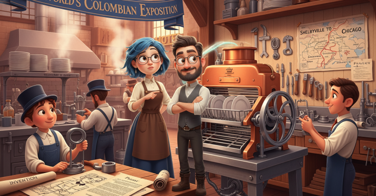 Lets Rewind! Josephine Cochrane And Her Dishwasher (Custom Background)